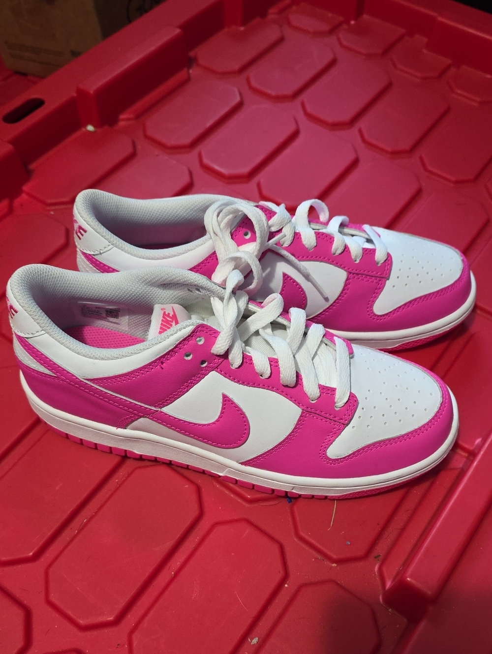 Nike Low-Top Sneakers in White & Hot Pink